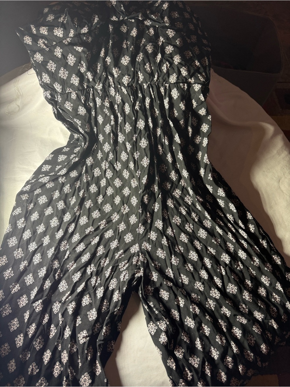 Black AUW Printed Wide-Leg Jumpsuit-large-NWT-built in bra